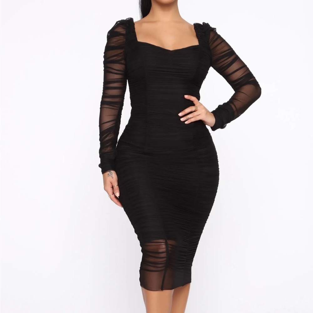 NEW Fashion Nova Did You Mesh Me Midi Dress